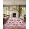 Lahome Country Floral Short Pile Velvet Rectangular Indoor Area Rug - 2 of 4