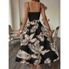 Mocamel Tropical Print Guipure Lace Insert Split Thigh Cami Dress - 3 of 4