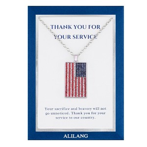 Anna-Kaci American Flag Pendant Necklace with Patriotic Gift Message Card & Envelope Jewelry Gifts - 1 of 4