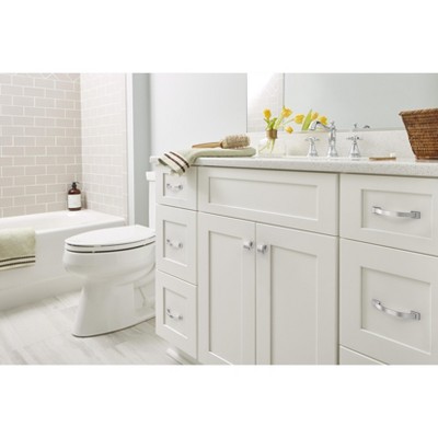 Polished Chrome Rectangular Cabinet Knob with Mounting Hardware