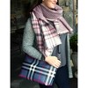 Pavilion Gift Company - Twilight Blush - 74.5" x 25.5" Plaid Scarf - Sweaters and Shawls - 2 of 4