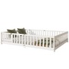 YOOCOZZ Queen Size Rubber Wood Floor Bed with Fence,Door and Safety Guardrails - 4 of 4