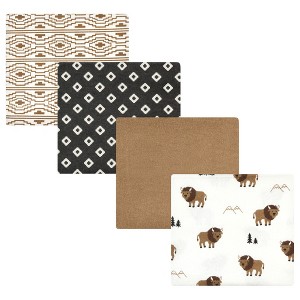 Hudson Baby Infant Boy Cotton Rich Flannel Receiving Blankets, Wild Buffalo, One Size - 1 of 4