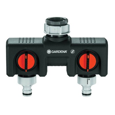 Gardena 38193 Dual Garden Hose Valve for Hoses, Sprinklers, and Cleansystem