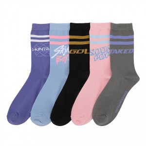 Womens K-Pop Demon Hunters Logos 5 Pair Crew Socks - 1 of 4