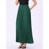 Allegra K Women's Flowy Pleated Elastic High Waist with Belt A-line Skirt - 4 of 4