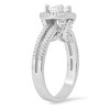 Sterling Silver Round-cut Halo CZ Ring - 2 of 3
