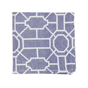 C&F Home Trellis Navy Cotton Napkin Set of 6 - 1 of 2