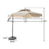 Syemin Patio Umbrella, Garden Table Umbrella with Button Tilt, Crank and Stable Umbrella Base for Patio, Garden, Yard, Beige, 126"*126"*105" - 2 of 4