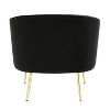 CAVINAS Velvet Accent Chair with Pleated Waves Backrest and Metal Legs,Modern Upholstered Living Room Chairs,Reading Chairs for Living Room - 2 of 4