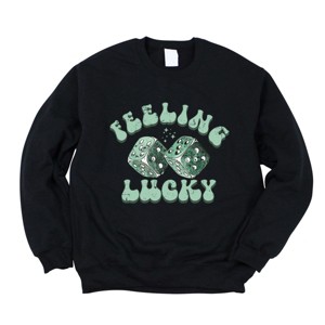 Simply Sage Market Green Dice Feeling Lucky Sweatshirt - 1 of 4