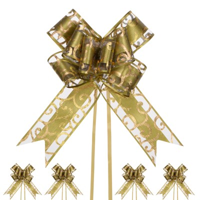 Unique Bargains Plastic Durable Glossy Multipurpose Ribbon Large Pull Bows 10 Pcs