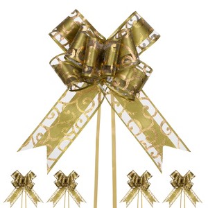 Unique Bargains Plastic Durable Glossy Multipurpose Ribbon Large Pull Bows 10 Pcs - 1 of 4