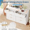 TackView 8 Drawer Fluted Dresser for Bedroom,Large Capacity & Anti-Tip, Modern Chest of Drawers with Metal Handles,2-Parcel Sent - 3 of 4