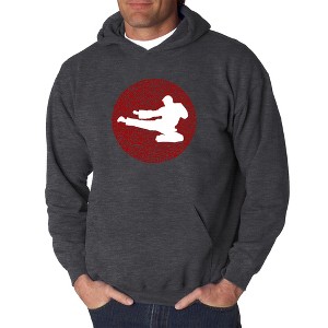 LA Pop Art Men's Word Art Hooded Sweatshirt -Types of Martial Arts - 1 of 4