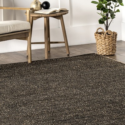 Charcoal Cotton-Blend 6' x 9' Flat Woven Handmade Area Rug