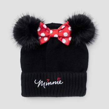 Girls' Minnie Mouse Pom Beanie - Black