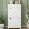LOVMOR Entryway Organizer with 2 Flip Drawers - 2 of 4