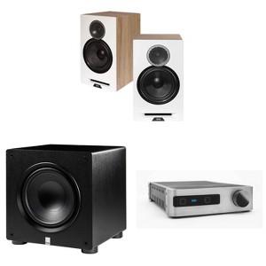Elac DBR62-W - Debut Reference 6.5" Bookshelf Speakers - White, Pair, Elac DS-A101-G - Integrated amp and network music player with Wi-Fi, Bluetoot... - 1 of 4