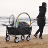DOMETOUR Folding Wagon Garden Shopping Beach Cart (Black) - 4 of 4