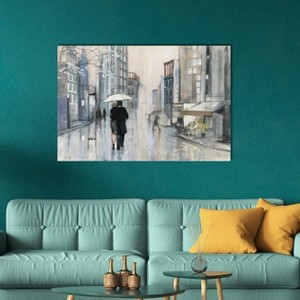 iCanvas Spring Rain New York Neutral by Julia Purinton Canvas Print Wall Art - 1 of 3