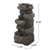 NAYSAYE Fountain Four Tier Stacked Rock Design with Cascading Water for Garden Patio Outdoor, Stone Gray, 14.25"*34.25"*28.7" - 3 of 4