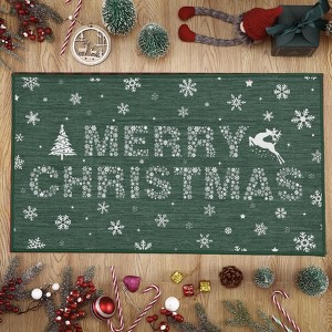 Christmas Area Rug for Front Door, Non Slip Durable Indoor Outdoor Rug for Entrance, Easy Clean Accent Carpet for Home - 1 of 4