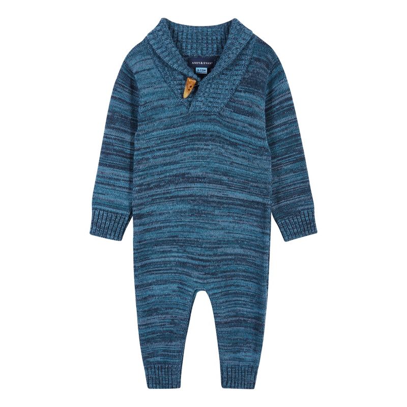 Andy & Evan  Infant  Boys Multi Colored Marled Toggle Romper., 3 of 5