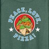 Women's - Teenage Mutant Ninja Turtles - Peace Love Pizza Lightweight French Terry Wide Neck Long Sleeve Shirt - 2 of 4