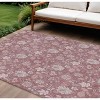 Blush Pink And Mauve Floral Washable Indoor Outdoor Area Rug - 2 of 4