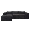 Christopher Knight Home Evelyn Modern 107.2" Corduroy Compressed 3-Seater Sectional Sofa with Convertible Ottoman - 2 of 4
