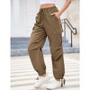 Whizmax Cargo Jogger Parachute Pants For Women Casual Baggy Low  Waist Drawstring Light Y2K Pants - 3 of 4