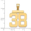 Black Bow Jewelry 14k Yellow Gold, Athletic Collection, Large Polished Number 38 Pendant - 2 of 3