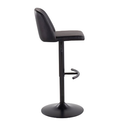 Toriano Contemporary Black Metal Adjustable Swivel Bar Stool