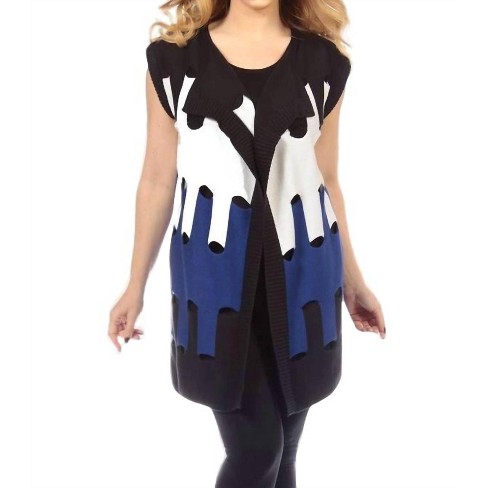 Women's Graphic Long Vest - ANGEL - image 1 of 2