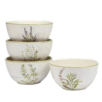 Set of 4 Fresh Herbs Ice Cream Bowls - Certified International