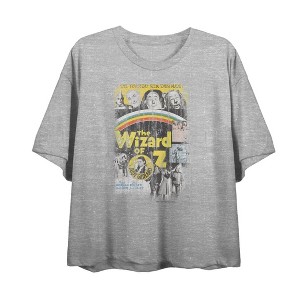 Wizard Of Oz Distressed Movie Poster 
 Women's Crew Neck Short Sleeve Crop Tee - 1 of 2