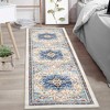 Vintage Floral Area Rug Stain Resistant Low Pile Distressed Carpet - 3 of 4