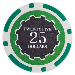 Slickblue 14-Gram Eclipse Poker Chips 25-Pack, Gear Inlay, Casino Chips, High Contrast Denominations, $1-$500 - 1 of 3