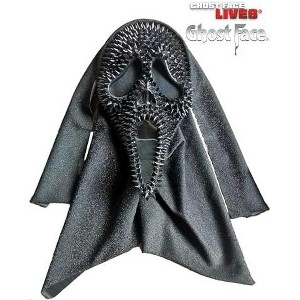 Ghost Face Spiked Mask – Official Fun World Halloween Costume – Spiked Horror Mask with Hood – Adult Size - 1 of 1