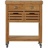 Kenta Bamboo Kitchen Cart with Stainless Steel Top Natural - Boraam - 3 of 4