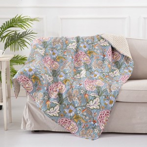 Angelica Floral Quilted Throw - Levtex Home - 1 of 3