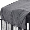 Lucky Dog 8ft x 4ft x 6ft Large Outdoor Dog Kennel Playpen Crate with Heavy Duty Welded Wire Frame and Waterproof Canopy Cover, Black (6 Pack) - 3 of 4