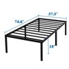 Lirago 18" Heavy Duty Twin Metal Bed Frame 2000lbs Capacity No Box Spring Underbed Storage Black - 4 of 4