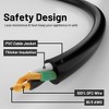 Itopfox 16/3 Black Indoor Outdoor Extension Cord 10 Ft Waterproof, Heavy Duty with 3 Prong Grounded Plug,13A 1625W 16AWG SJTW, Flexible Power Cable - 3 of 4