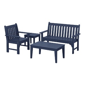 WestinTrends Malibu 4-Piece HDPE Outdoor Patio Furniture Couch Set - 1 of 4