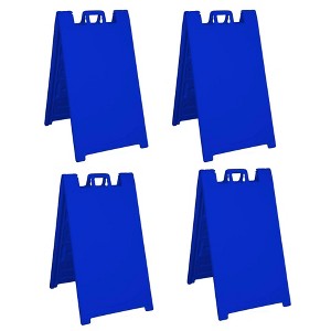 Plasticade Signicade Portable Folding Sidewalk Double Sided Sign Stand for Indoor or Outdoor Use at Parties, Conferences, or Sales, Blue (4 Pack) - 1 of 2