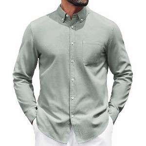 COOFANDY Mens Long Sleeve Button Down Shirt Casual Untucked Shirts for Men Oxford Dress Shirts - 1 of 4