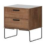 Vito End Table 2 Drawers Dark Wood - South Shore