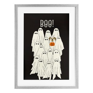Stupell Industries Boo Ghosts with Dog Costume Framed Print Under Glass - 1 of 4